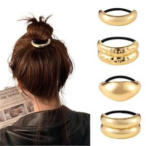 Gold Metal Hair Ties | Strong Elastic Hold | Durable & Stylish